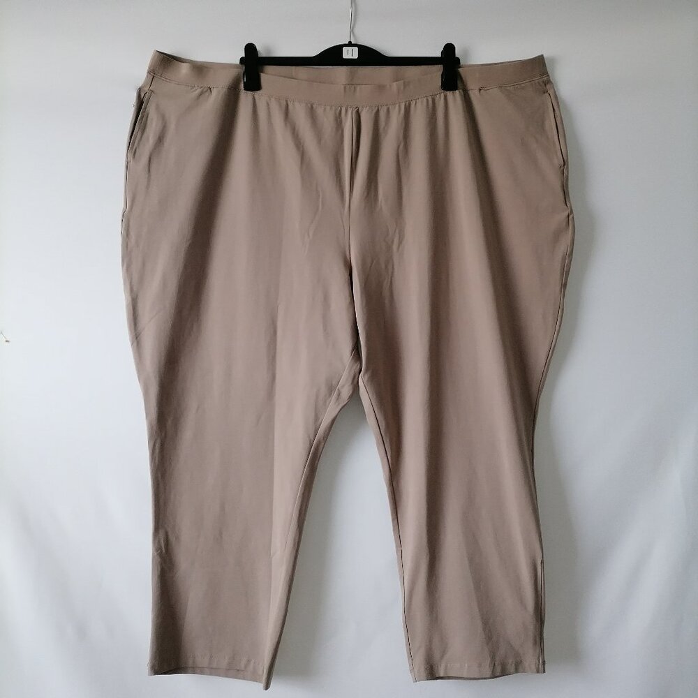 Catherines Suprema Collection Womens Beige Elastic Waist Pull On Pant Size 5XWP